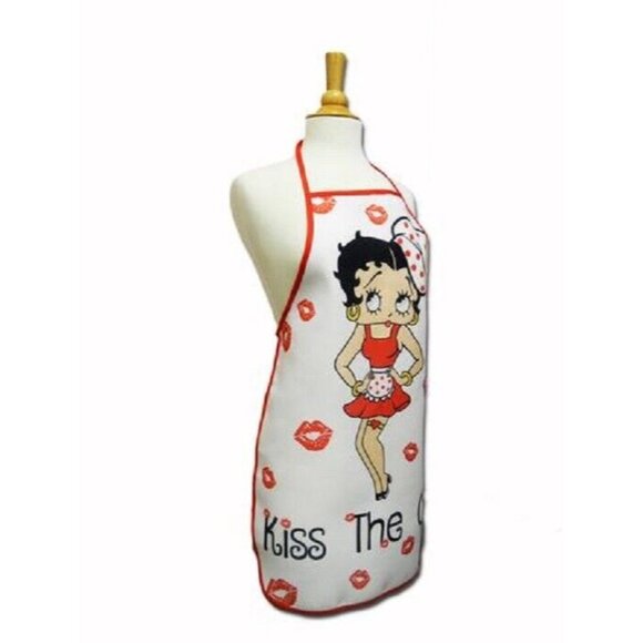 New Betty Boop Kiss the Cook Apron Kitchen Cooking Gift Oven Barbecue Grill Lips - Picture 2 of 4
